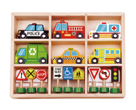 Ensemble de transport et de signalisation routière - Mindy Toy
