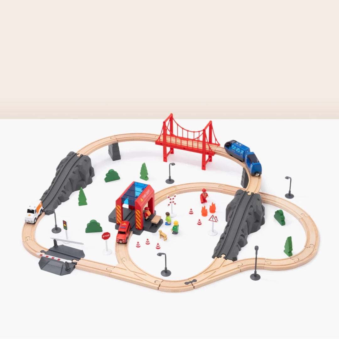 Jeu de train et piste de construction de pont - MindyToy