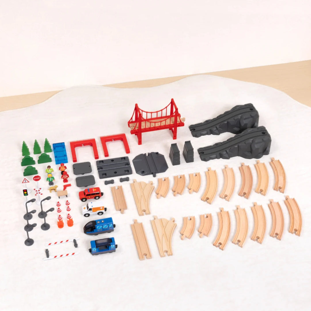 Jeu de train et piste de construction de pont - MindyToy