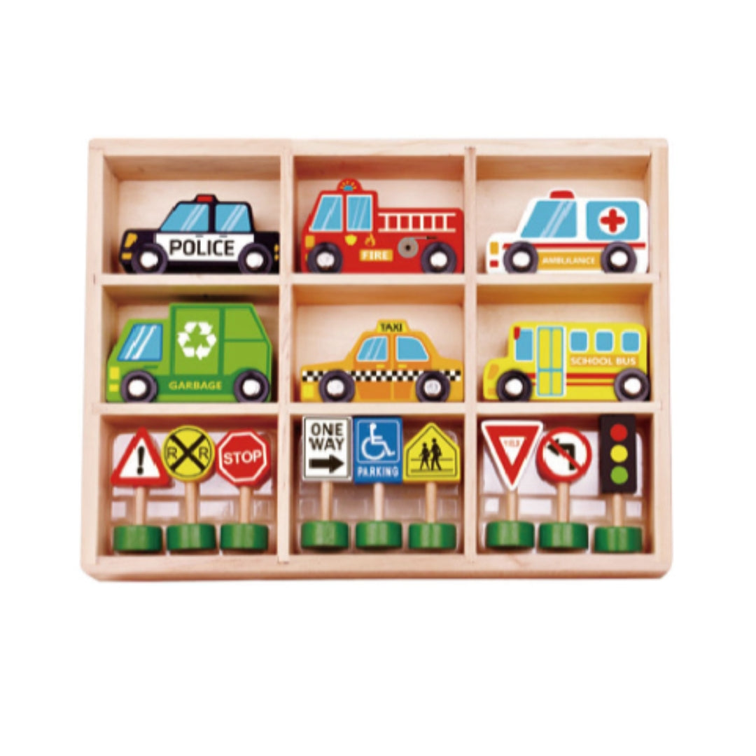 Ensemble de transport et de signalisation routière - MindyToy