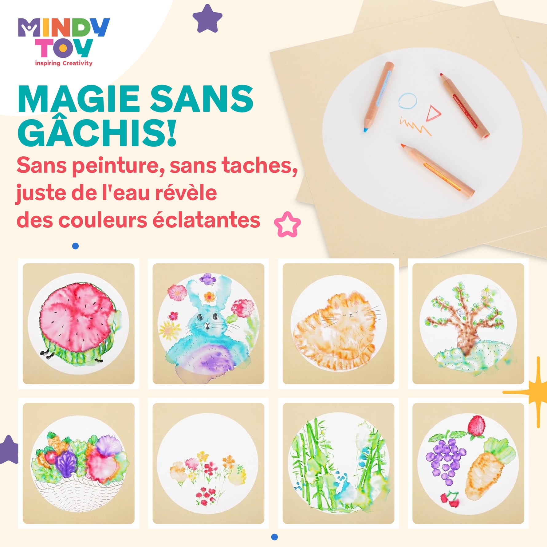 Feuilles magiques colorées à l’eau – Peinture propre et ludique pour enfants